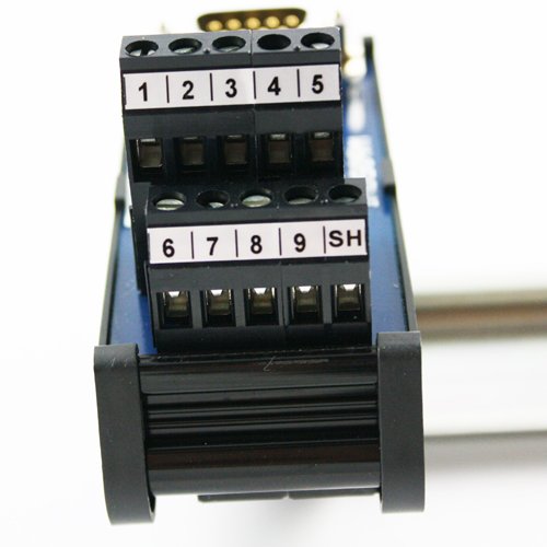 [Australia - AusPower] - ASI 11000 26 to 12 AWG IMDS09M DIN Rail Mount Interface Module, Cable to Wire Transition, 9 Position Male D-Sub Connector to Screw Clamp Terminal Blocks, 1.48" Length 