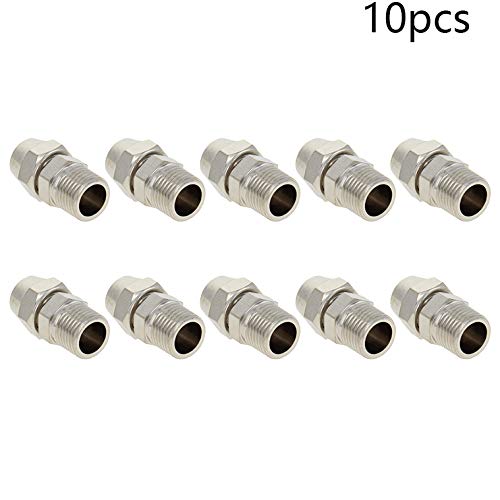 [Australia - AusPower] - Othmro 10Pcs Silver Copper Push to Connect Tube Fitting Thread Quick Connect Air Fittings Pneumatic Connector Straight Push Lock Air Hose Fittings PC6-1 PC6-1 10pcs 