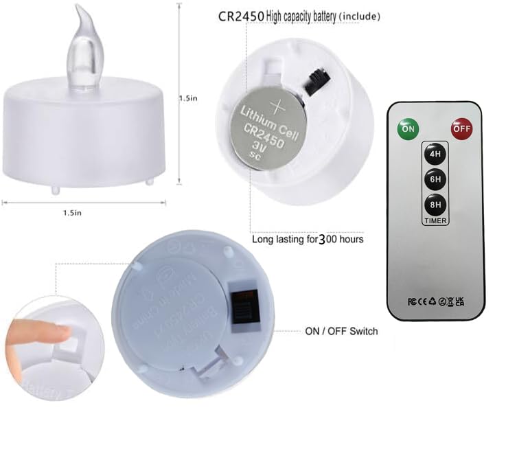 [Australia - AusPower] - LED Tea Light Candles with Remote Control,Flickering Flameless Candle,Long Lasting 400+Hours,Battery Operated,with Timer for Home Decoration Seasonal &Festival Celebration WarmWhite (12pcs) 12pcs 