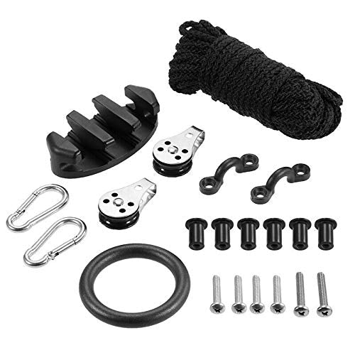 [Australia - AusPower] - ISURE MARINE Kayak Canoe Anchor Trolley Kit Eyes Wellnuts Screws Kayak Accessories Zig Zag Cleat Rigging Ring Pulleys DIY Boat 30 Feet Rope 