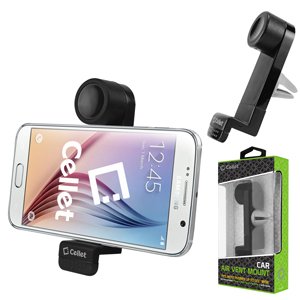 [Australia - AusPower] - Universal Cell Phone Holder – Car Air Vent Phone Mount – Adjustable Stand for iPhone 13 Pro Max Mini 12 SE Galaxy S21 S20 S10 Note20 – Fits Any Device Up To 3.5 Inches Wide (black) 