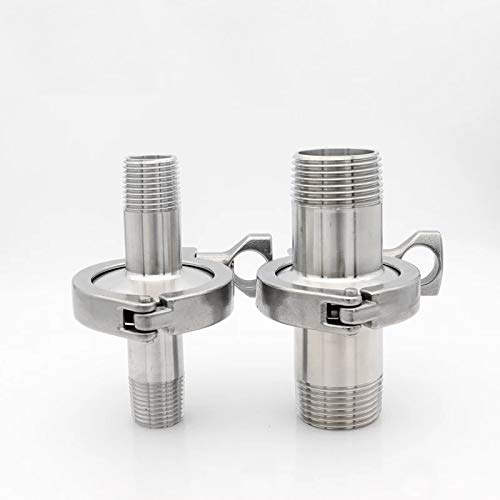 [Australia - AusPower] - Beduan Stainless Steel 3/4 Inch NPT Male Threaded Sanitary Pipe Fittings Tri Clamp Tri-clover Set with Silicone Gasket (Pipe Size: 3/4 Inch DN20) Male Threaded Pipe Size: 3/4 Inch 