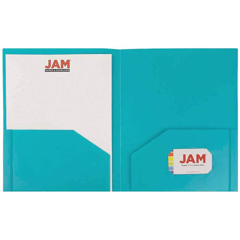 [Australia - AusPower] - JAM PAPER Heavy Duty Plastic 2 Pocket Extra Tough School Folders - Assorted Fashion Colors - 6/Pack 