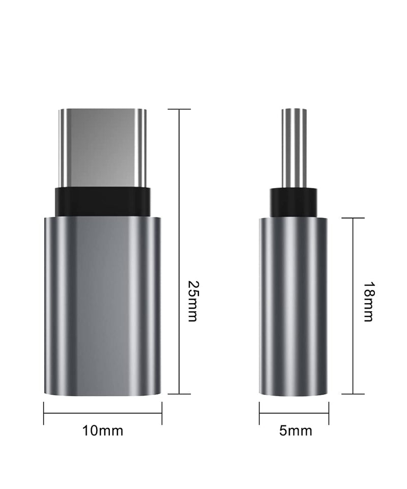 [Australia - AusPower] - USB Type C Extension Adapter 3-Pack,PD USBC 3.1 Gen2 Female to Male Extender Converter,Thunderbolt 3 Extended Connector Compatible for Lifeproof Otterbox Case,MacBook Pro,Samsung DeX Station (Gray) Gray 