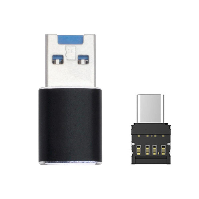 [Australia - AusPower] - Cablecc USB 3.0 to Micro SD SDXC TF Card Reader with Micro Type-C USB-C OTG Adapter for Tablet/Cell Phone… Black USB3.0-TF +USB-C OTG 