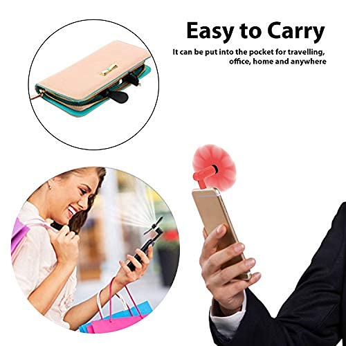[Australia - AusPower] - Genuie Fan for iPhone(2 packs) , Mini Fan with 180 Rotating, Strong Wind, Lightweight Compatible for iPhone, iPad, iPod and Any Lighting Devices. Upgraded Version (Black and Rose Red) 
