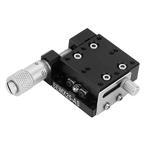[Australia - AusPower] - X Linear Stage, Keenso SEMX25-AS Micrometer Manual Precision Linear Translation Stage Displacement Trimming Bearing Sliding Table Cross Roller Guide X Axis 25x25mm Platform 