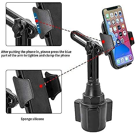 [Australia - AusPower] - BuVo Car Cup Holder Phone Mount - Adjustable Universal Base Hands Free 360 ° Rotatable Phone Holder for All Phones 