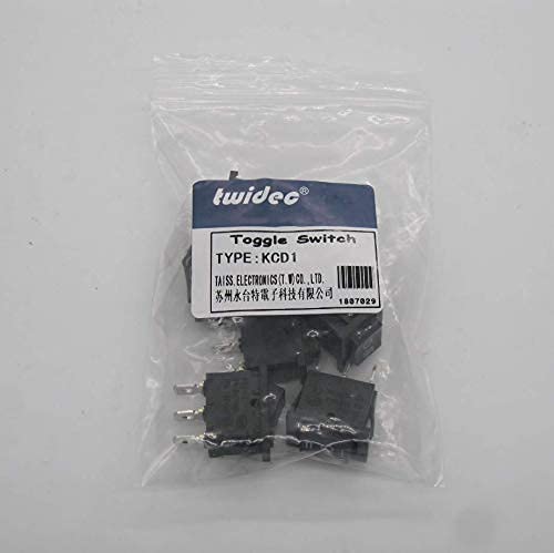 [Australia - AusPower] - Twidec/6Pcs Rocker Switch 3 Pins 3 Position ON/Off/ON AC 6A/125V 10A/250V SPDT Car Boat Black Rocker Switch Toggle（Quality Assurance for 1 Years）KCD1-2-103 