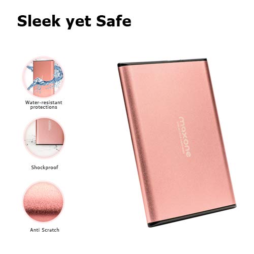 [Australia - AusPower] - Maxone 500GB Ultra Slim Portable External Hard Drive HDD USB 3.0 for PC, Mac, Laptop, PS4, Xbox one - Rose Pink 