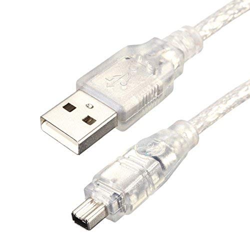 [Australia - AusPower] - cablecc USB Male to Firewire IEEE 1394 4 Pin Male iLink Adapter Cord Cable for Sony DCR-TRV75E DV Adapter Transparent USB Male to Firewire IEEE 1394 4 Pin 