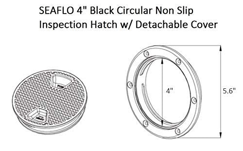 [Australia - AusPower] - SEAFLO 4" - 8" Black Circular Non Slip Inspection Hatch w/Detachable Cover 