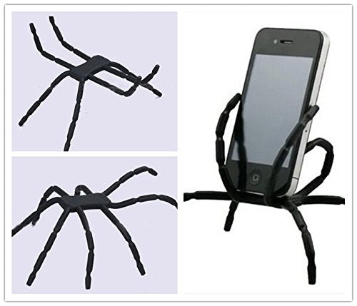 [Australia - AusPower] - ANGELANGELA 3222641 Universal Multi-Function Portable Spider Flexible Grip Holder for Smartphones and Tablets, Black 