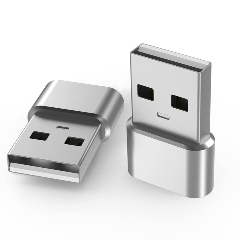[Australia - AusPower] - USB C Female to USB Male Adapter 3.0 4 Packs, Adapter for iPhone 11 12 Pro Max Mini, XR SE, A71, Samsung Galaxy Note 10 20 S20 Plus S21 21 Ultra, Google Pixel 5, Airpods iPad 8 Air 4 (Silver) Silver 