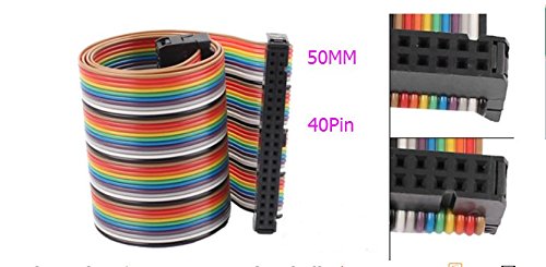 [Australia - AusPower] - BUUSHI 2.54mm Pitch 40 Pin 40 Way F/F Connector IDC Flat Rainbow Ribbon Cable 1.7ft 