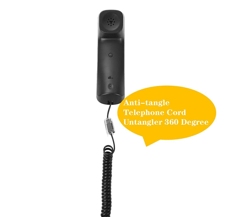 [Australia - AusPower] - Telephone Cord Detangler, 8Ft Uncoiled / 1.4Ft Coiled Telephone Handset Cord with 360 Degree Rotating Landline Cable Detangler Swivel Cord Untangler Telephone Accessory (1Cord+Detangler) 1Cord+Detangler 