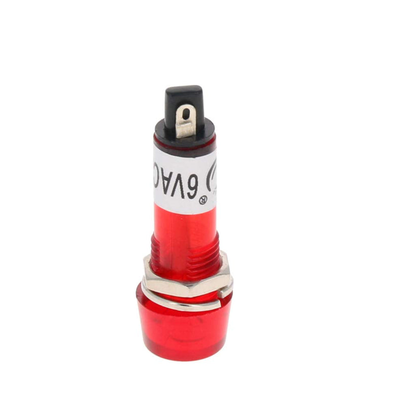 [Australia - AusPower] - Othmro Signal Indicator Dash Light DC 6V, Neon LED Bulbs XD10-3 Red, 40mm 1.57inch Plastic Shell Panel Mount Signal Pilot Dash Directional Lights 10pcs 