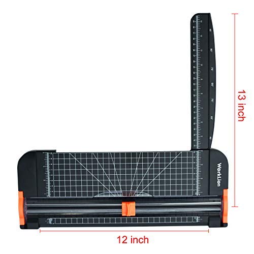 [Australia - AusPower] - WORKLION Paper Cutter - A4 Paper Craft Cutter with Security Blade for Cut Gift Card, Coupon, Label, Cardstock, Photo, 12 inch Black Office Paper Trimmer 