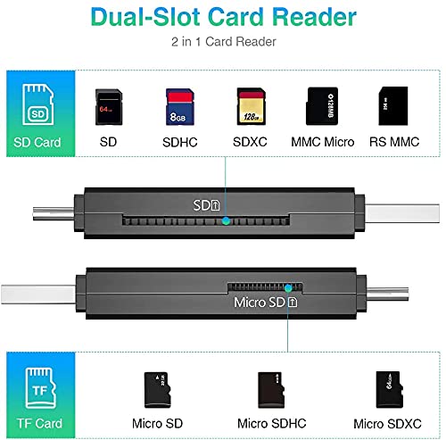 [Australia - AusPower] - Vanja USB Type C SD Card Reader, USB 3.0 Micro SD Card Reader Adapter Used for SD-3C SD Micro SD TF SDXC SDHC MMC RS-MMC Micro SDXC Micro SDHC UHS-I 
