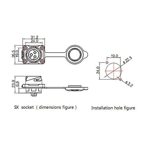 [Australia - AusPower] - CNLINKO 2 Pin Power Industrial Circular Connector, Female Plug & Male Panel Mount Receptacles Socket Jack, Outdoor Waterproof IP67, AC DC 