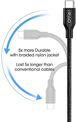 [Australia - AusPower] - iRAG 2 Pack Charger Cable for Motorola Moto G Stylus 5G, One 5G, One 5G Ace, G100, G Play, G Power, G Fast, Edge, G7 Plus, G7 Play, Edge Plus, RAZR - Braided 6FT USB C to A Fast Charging Cord 