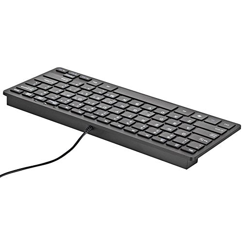 [Australia - AusPower] - iKKEGOL USB Mini Slim Wired 78 Key Small Super Thin Compact Keyboard for Desktop Laptop PC Win 7 Mac (Black) Black 