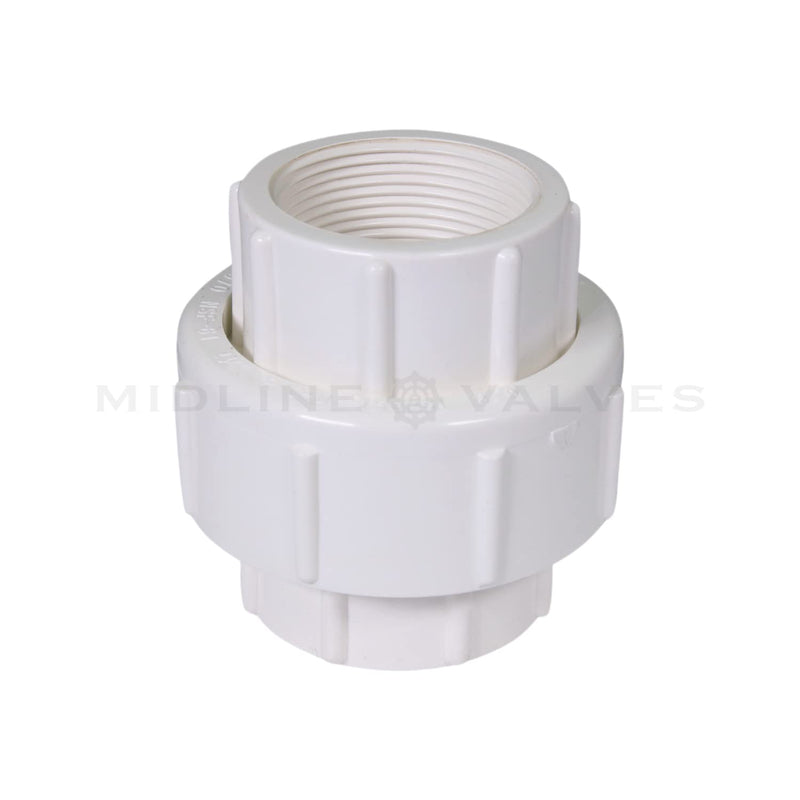 [Australia - AusPower] - Midline Valve PVC Union Coupling Pipe Fitting 1-1/4'' FIP White Plastic (592DV114) 1-1/4 in. 