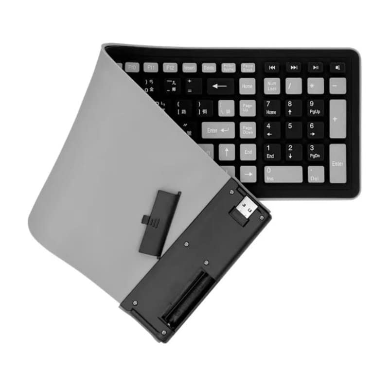 [Australia - AusPower] - IRISFLY 2.4Ghz Wireless Waterproof Dustproof Portable Silicone Flexible Folding Roll Up Soft Rubber Keyboard 107-Key Folding Silicone Keyboard 