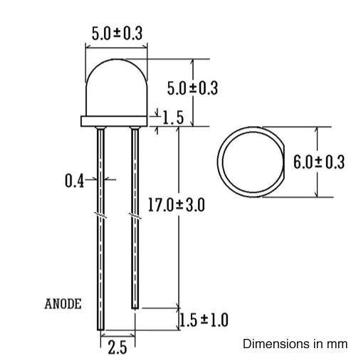 [Australia - AusPower] - E-Projects B-0001-B01 Clear Red LEDs, Wide Angle Light, 5 mm (Pack of 100) 