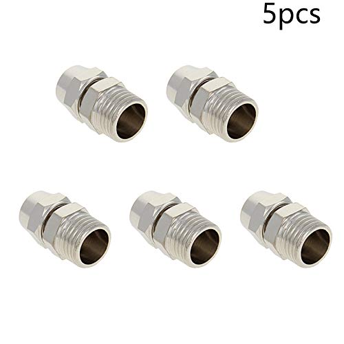 [Australia - AusPower] - Othmro 5Pcs sliver copper Push to Connect Tube Fitting Thread Quick Connect Air Fittings Pneumatic Connector Straight Push Lock Air Hose Fittings PC8-2 PC8-2 5pcs 