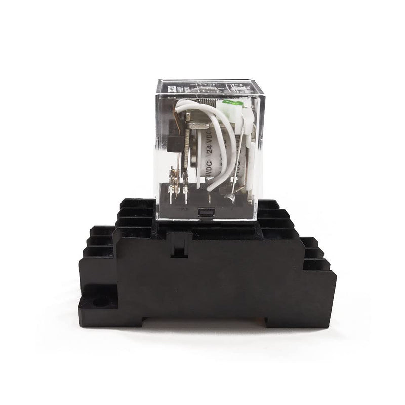 [Australia - AusPower] - ATO DC 24V Coil 14-Pin Electromagnetic Power Relay 4PDT 4NO 4NC HH54P MY4NJ with Plug-in Terminal Socket Base 