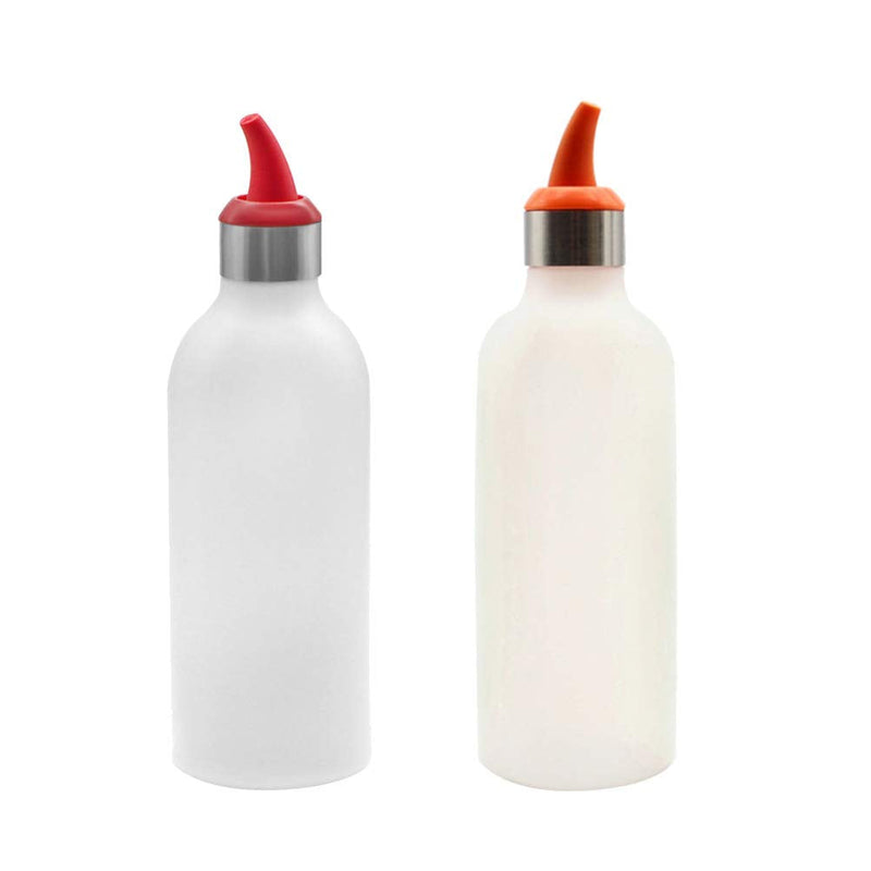 [Australia - AusPower] - UPKOCH 2pcs Silicone Squeeze Bottles Condiment Squirt Bottles with Caps for Oil Sauce Dressing Reusable Containers Glue Crafts (Mixed Colors) 