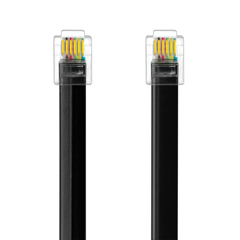 [Australia - AusPower] - NECABLES (2 Pack) RJ12 Cable 10ft Phone Cord RJ12 6P6C Male to Male Straight Wired for Both Data and Voice Use Black - 10 Feet 