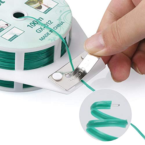 [Australia - AusPower] - YDSL 328ft (100m) Twist Ties, Green Garden Plant Ties with Cutter for Gardening and Office Organization, Home 