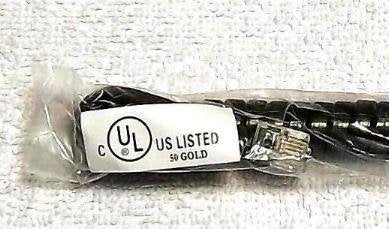 [Australia - AusPower] - Handset Cord 12 Ft Black Heavy Duty New in a Factory Sealed Bag 
