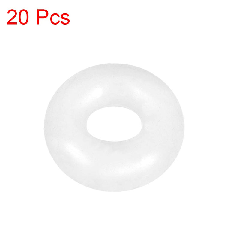[Australia - AusPower] - uxcell Silicone O-Ring, 10mm OD, 4mm ID, 3mm Width, VMQ Seal Rings Gasket, White, Pack of 20 4x10x3mm 