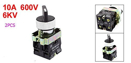 [Australia - AusPower] - 2pcs 22mm Latching 2 NO Three 3-Position Rotary Selector Select Switch ZB2-BE101C 