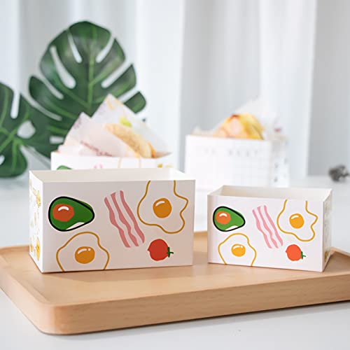 [Australia - AusPower] - Take Out Food Containers,Sandwich Take Out Boxes (50 Pack)- Toast Holding Bread Tray, Hot Dog Donut Egg Waffle Packaging Box Lunch Box - to Go Containers for Restaurant, Picnic and Party (A) A 