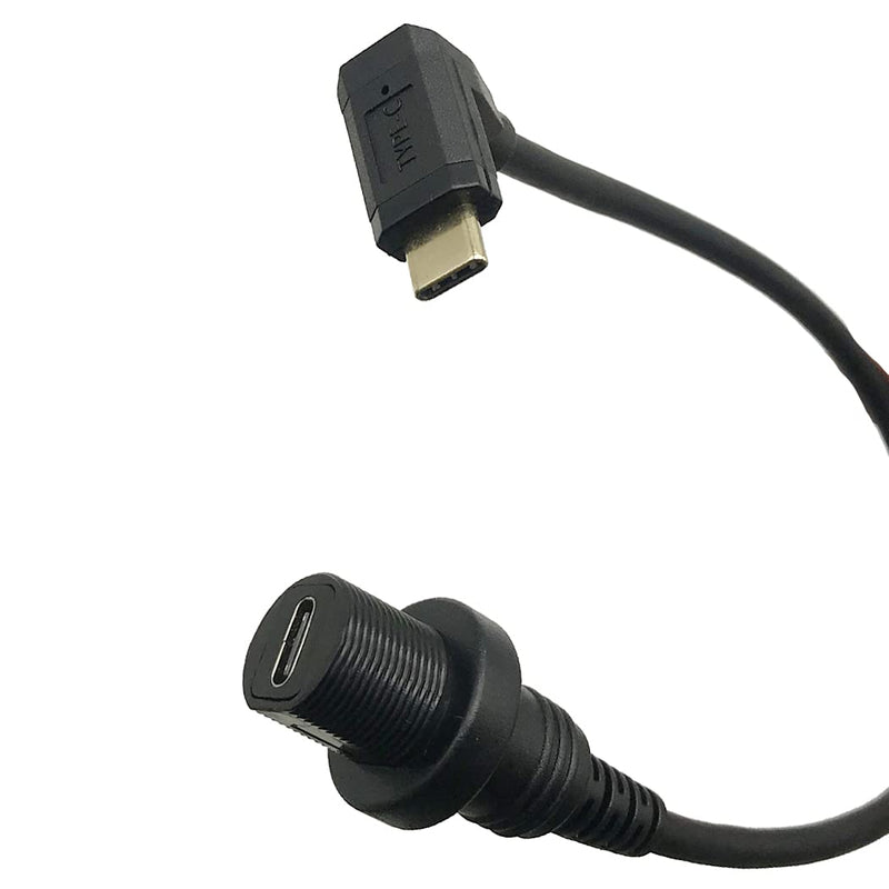 [Australia - AusPower] - Seadream Angled Type C 3.0 Car Mount Flush Cable; Angled Type C 3.0 Male to Female Waterproof Extension for Car Truck Boat Motorcycle Dashboard Panel (30cm up/Down Angled) 30cm up/down angled 