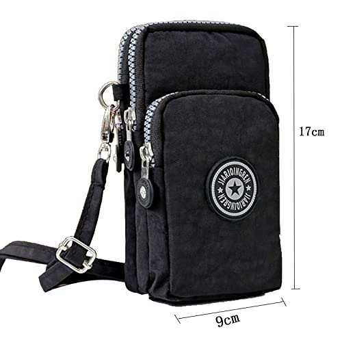 [Australia - AusPower] - Running Walking Crossbody Bag Shoulder Casual Wallet Purse Gym Fitness Armband Arm Bands Cell Phone Key Holder for Samsung S20 S21 FE S22+ iPhone SE 11 12 13 Pro Google Pixel 6 5 4a 5a 5G (Black) Black 