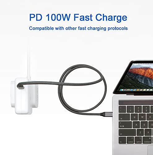 [Australia - AusPower] - USB C to USB C Cable USB3.2 Data Transmission 4K, 100W Power Delivery Fast Charging Cord, Type C PD Charge Cable for MacBook Pro 2020, iPad Pro 2020, iPad Air 4, Galaxy S20 Plus S9 S8, Pixel (3.3ft) 3.3 Feet 