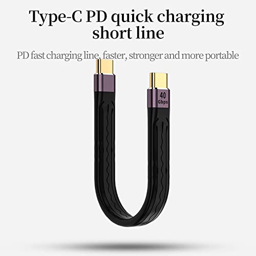 [Australia - AusPower] - APEXSUN Short USB C Cable，USB C to USB C 0.4 Ft Flexible Cable Support Thunderbolt 4/3,USB4, PD 100W Quick Charge,8K Video,40Gbps Data Transfer for External SSD, EGPU, Docking,MacBook,Phone,PowerBank USB C male to male 