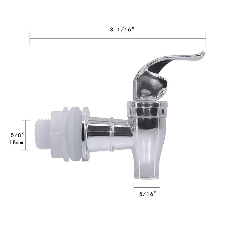 [Australia - AusPower] - Push Style Faucet For Beverage Dispenser Carafe, Beverage Dispenser Replacement Spigot,Lever Pour Spout For Beverage Dispenser (Silver) Silver 