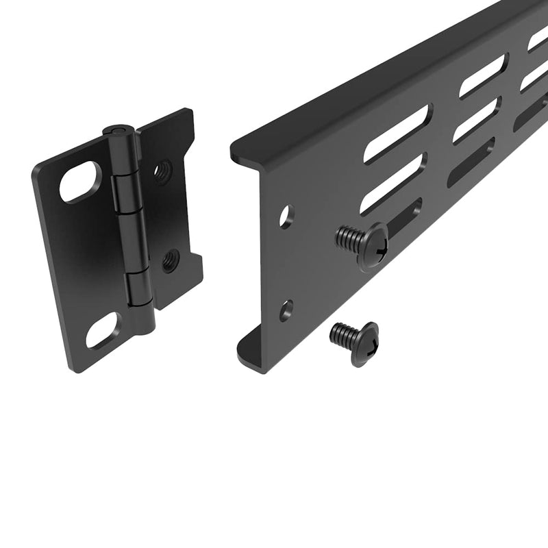 [Australia - AusPower] - Jingchengmei 1U Hinged Blank Panel - Slot Vented Server Rack Panel for 19-Inch Network Cabinet or Server Rack Enclosure Black (1UVBPHN, Black) 