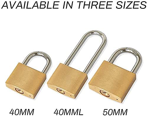[Australia - AusPower] - Solid Brass Padlock with Key?Pad Lock with 1-9/16 in. (40 mm) Wide Lock Body,Keyed Padlock for Sheds, Storage Unit School Gym Locker, Fence, Toolbox, Hasp Storage 40 mm 