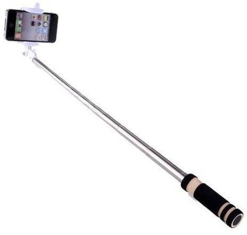 [Australia - AusPower] - VizGiz 2 Pack Selfie Stick Mini Monopod Portable Telescopic Extendable Handheld Phone Holder with Wired Control Shutter Switch for iPhone Smartphone Camera Video Andriod Cellphone with 3.5mm Port 