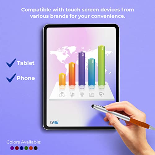 [Australia - AusPower] - SyPen 2-in-1 Capacitive Touch Screen with Stylus Ballpoint Pen, Assorted Silver, 6 Pack 