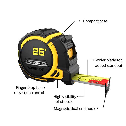 [Australia - AusPower] - 25' x 1.25" Contractor TS Magnetic Tape Measure 