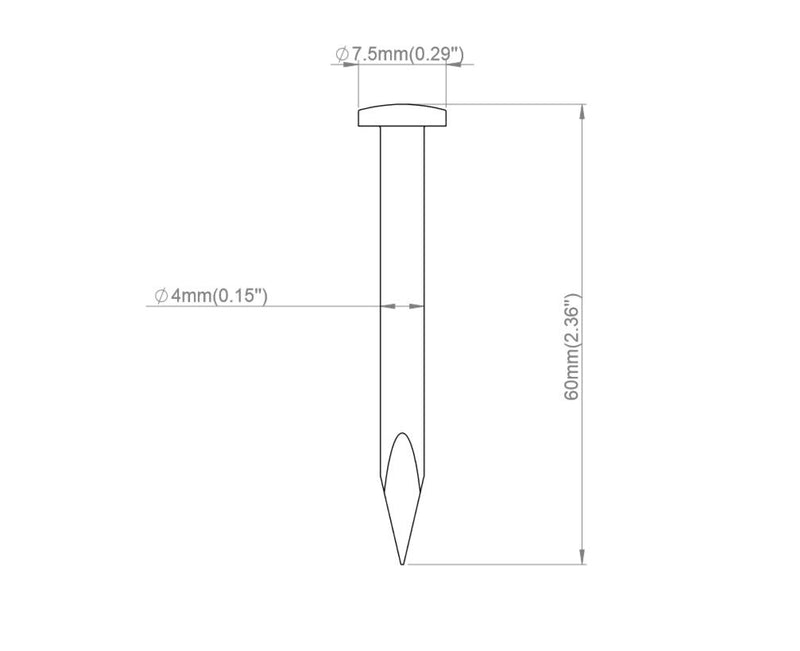[Australia - AusPower] - 4x60 mm – 2.3 inch Hardened High Carbon Steel Point Tip Wall Nail 50pcs 