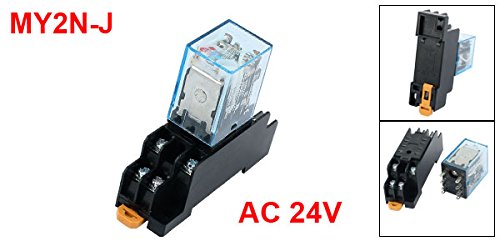 [Australia - AusPower] - LUOYIMAO 2PCS AC 24V Coil 8 Terminals DPDT DIN Rail Electromagnetic Power Relay w Base MY2N-J 